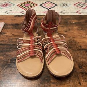 Torrid Strappy Brown Gladiator Sandals w/ Zip